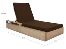 Safavieh Couture Outdoor Collection Lanai Solid Wood Chaise Lounge Chair Natural/Dark Brown