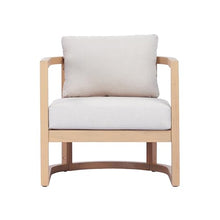 Christopher Knight Home Fido Acacia Wood Lounge Chair Outdoor Set of 2 with Cushion, Solid Wood Patio Accent Chair with PE Wicker Backrest, Patio Furniture Set Sofa Chair, Light Teak+Beige
