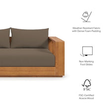 Modway Tahoe Acacia Wood Outdoor Patio Loveseat in Natural Cocoa with Weather-Resistant Cushions - Ideal as a Patio Couch, Outdoor Sofa, or Wood Couch