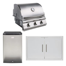 Blaze Prelude LBM 3-Piece 25-Inch Natural Gas Outdoor Kitchen Package w/Refrigerator - BLZ-3LBM126-NG-3PC-SC