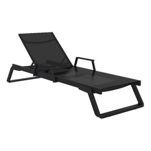 Compamia Tropic Arm Sling Chaise Lounge Black Frame Black