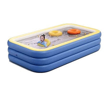 PATPOT Inflatable Pool Family Pool Blue 3 Ring Inflatable Paddling Pool Blow Up Pool Perfect for A Summer Pool Party Quick Set Above Ground Swimming Pool Summer Water Party (Color : Blue, Size : 3m)