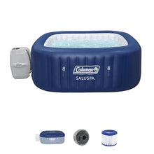Bestway Coleman Hawaii AirJet Inflatable Hot Tub with EnergySense Cover Blue + SaluSpa Spa Seat (2 Pack) & Pillows