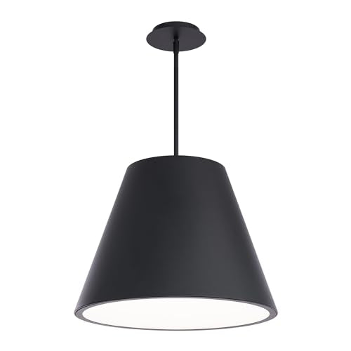 Modern Forms Myla 20in LED Outdoor Pendant CCT Color Temperature Selectable 3000K-35000K-4000K Set to 3500K in Black with Adjustable Height 25in - 135in