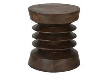 Seeheool Modern Round Outdoor Side Table with Magnesium Oxide for Patio Backyard Garden Pool Porch Lawn 22.25" x 22.25" x 24.75" Walnut