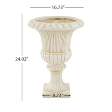 Merax 2 Set 15.94" H Classical Scroll & Fluted Pedestal Urn Planter