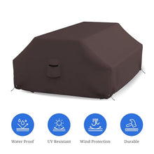 Covers & all Picnic Table Cover, 12 Oz Waterproof UV & Weather Resistant Protector, Outdoor Patio Table Bench Outside Furniture Cover with Air Vents & Drawstrings (98”L x 63”W x 37”H, Coffee)