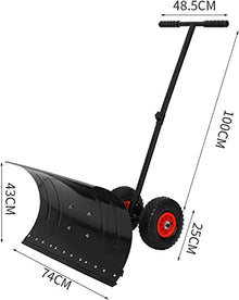 Snow Shovel Adjustable Wheeled Snow Shovel Pusher|Rolling Snow Plow Shovels Snow Removal Tool for Road Garden Snow Pusher (Size : Small) (Size : L)