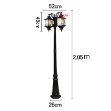PAOOPA Outdoor LED Street Light, Double Head Landscape Light, Courtyard Pole Light for Fence Deck or Patio,2.05m