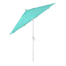 California Umbrella 12-Year-Non-Fading, 9Ft Premium Sunbrella Patio Umbrella, Hand-Crank, Button-Tilt, White Frame, Aruba Fabric