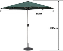 RWGOVLU Sun Parasol Umbrella Garden Patio Umbrella 9ft Outdoor Sun Shade Umbrella, Table Umbrella for Garden Pool Deck Market Umbrella, Green
