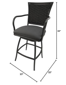 Set of 3 - Outdoor Indoor Counter 26" Bar Stool - Erin on Brown Frame