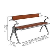 mifortune-e Garden Bench, Park Outdoor Steel Bench, Wooden Double Chair, Garden Patio Lounge Backrest Seat,for Patio(Large)