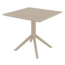 Compamia Sky 32" Square Patio Bistro Table in Dove Gray, Commercial Grade