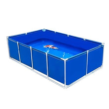 Zfmnoyev PVC Canvas Ponds with Drain Valve, Large Aquarium Pool Pond, Folding Fish Pond with Steel Bracket, Water Storage Tank, for Breeding Koi Garden Lrrigation(Blue,1.5x1x0.8m)