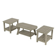 WestinTrends Tuscany Tuscany 3-Piece HIPS Outdoor Adirondack Coffee Table and Two Side Table Set, Weathered Gray