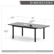 MIXPATIO Outdoor Expandable Table for 6-8, Large Metal Dining Table