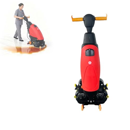 zhenmaster Advanced Cordless Floor Washer Dual-Brush Deep Cleaning Technology with Adjustable Pressure Control for Grout, Epoxy Floors and Industrial Workshop Applications(Red)