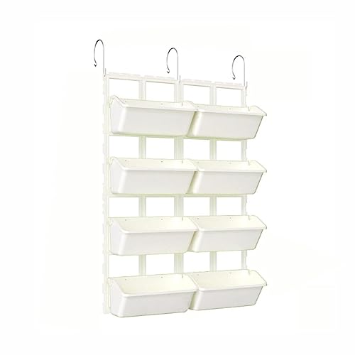3/4 TiersVertical Wall Hanging Planter, Indoor and Outdoor Garden Container Boxes, Multi-Layer Railing Flower Pots for Vegetables Flowers Herbs (Color : White, Size : 67x93cm)