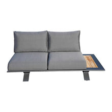 6-Person Black Aluminum Outdoor Seating Group with Black Cushions