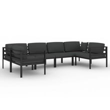 MNCVXAXG 6 Piece Patio Lounge Set with Cushions Aluminum Anthracite