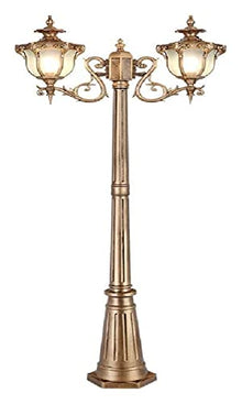 ALDEPO Courtyard Light 2-Light Post Light Waterproof Garden Lamp Traditional Victoria Retro Rustic Outdoor Street Light High Pole Lamp E27 Decorative Landscape Path Lighting for Villa Residential