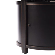 Aluminum 57,0000 BTU 44 in. Round Propane Black Fire Pit Table with Fire Beads, Lid, Propane Tank Cover and Table Fabric Covers in Copper Finish