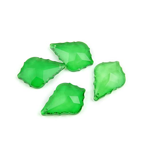JUIYU Chandelier Crystal Prisms Pendants Crystal Maple Leaf Glass Lighting Chandelier Prism Parts Chandelier Pendants Crystals Lighting Lamp Replacement Parts (Color : 100pcs, Size : 76mm)