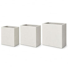 Set of 3 Rectangular Polystone Indoor/Outdoor Planters, White