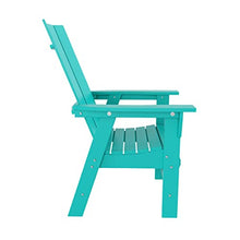 WO Outdoor Adirondack Dining Chair Square Table 5 PCS Set Retro Aesthetic Curveback for Outside Restaurant Dining, Resort, Hotel, Home, Balcony, Terrace, Lawn, Pool, Deck, Garden (Turquoise)