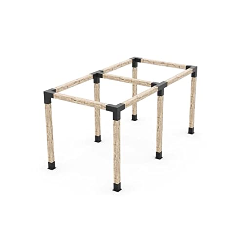 TOJAGRID Double Pergola Kit for 6x6 Wood Posts Black