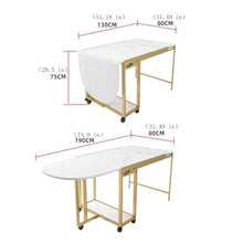 FURUIM2024M Dining Table Small Dining Table, Foldable, Sideboard Cabinet, Household Mobile Dining Cabinet, Storage Rack (4 Round Stools) Table and Chairs Dining
