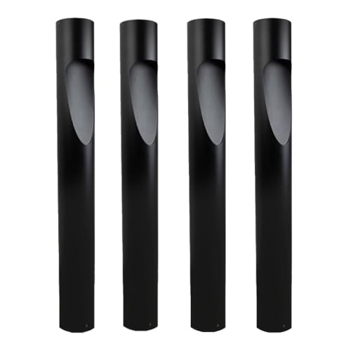 Solus Architectural LED Bollard Light – Tunable Color Temperature 3000K/4000K/5000K, 20W Integrated LED, ETL Listed, 180° Light Distribution, Black or Bronze, Surface Mount (Black, 4 Pack)