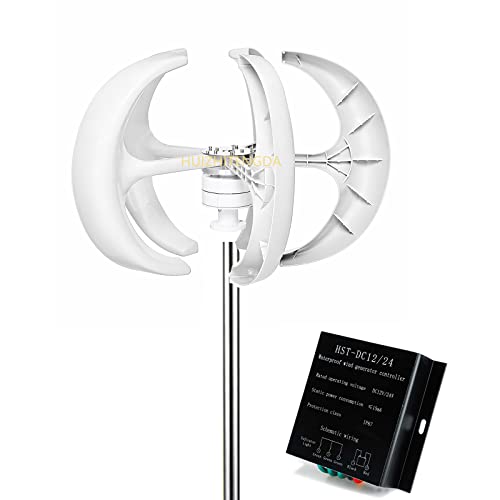 HUIZHITENGDA 9000Wvertical Wind Turbine Generator Kit,Noiseless 12V 24V Alternative Free Energy Windmills with MPPT Hybrid Controller for Home Use,12v