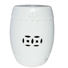 Ceramic Garden Stool Decorative Garden Stools Ceramic Stool Cooler Pier Drum Stool White Round Surface Porcelain Stool Dressing Stool Shoe Changing Stool Porcelain Pier Patio Furnishings Garden Stool