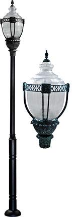 DABMAR LIGHTING GM8037-VG-MT Cast Aluminum Clear Top Acorn Fixture 50 Watt Metal Halide Multi-Tap, Verde Green