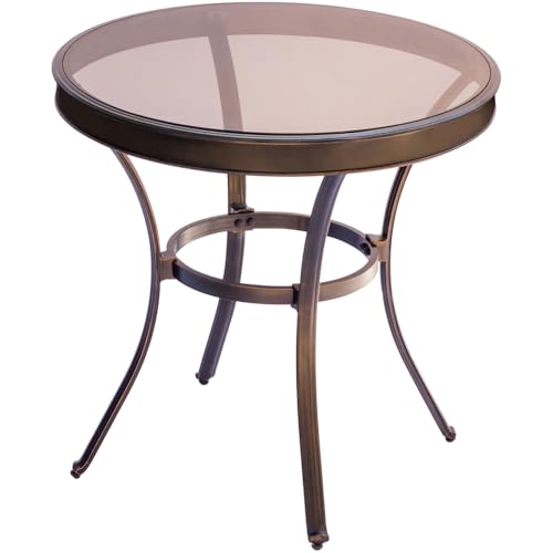 Hanover Monaco 3-Piece Patio Dining Set with Swivel Rockers and Bistro Table Tan