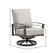 Winston Stanford Cushion High Back Swivel Rocker Lounge Chair Weathered Teak