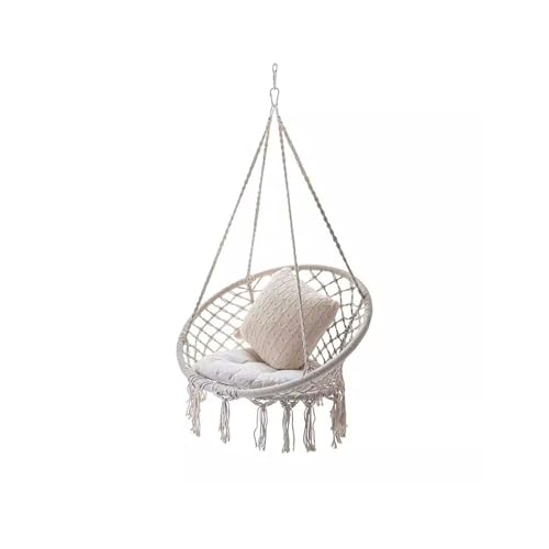 XRXwuf689 Home Rattan Chairs- Hanging Basket Outdoor Cotton Rope Hanging Chair Balcony Rocking Chair Indoor Homestay Swing Patio Lounge Chair