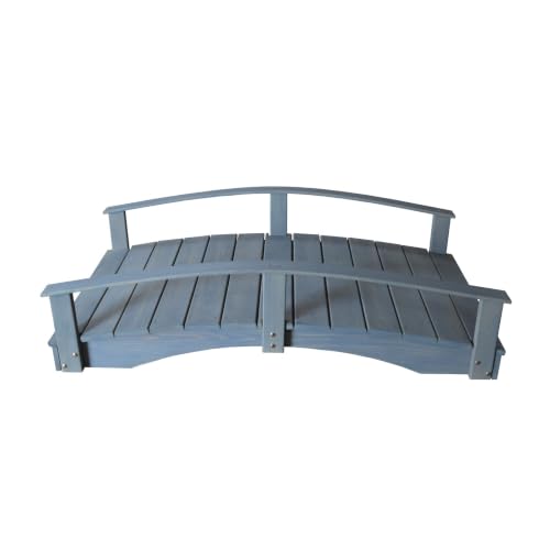 Keystone Amish Co. Pressure Treated Pine Japanese Garden Bridge, 3' x 12', Grey Stain
