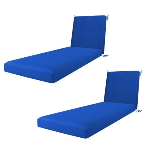 California Umbrella Chaise Lounge Cushion Set of 2, 24x78 Pacific Blue