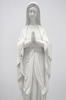 Vittoria Collection 32 Inch Our Lady of Lourdes Mother Virgin Mary Statue Sculpture Figurine Made in Italy Indoor Outdoor Garden Grotto