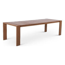 Meridian Furniture 362-T Maui Collection Modern | Contemporary Outdoor Patio Dining Table with Aluminum Frame in a Teak Wood Look, 108" W x 40" D x 30" H, Natural