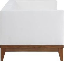Meridian Furniture 389White-S62 Rio Collection Modern | Contemporary Outdoor Patio Off White Resilient Water Resisting Fabric Modular Sofa with Durable Acacia Wood Frame