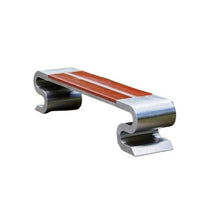 LUYOUBOZHU Patio Benches Backless Park Chair Outdoor Bench Stainless Steel Frame Wooden Seat Plate Rest Area(180cm)