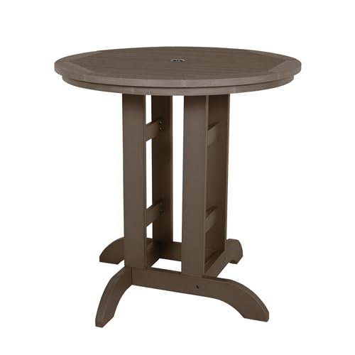 highwood Adirondack 36" Round Counter Height Dining Table, Weathered Acorn