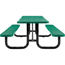 Global Industrial 8’L Rectangular Picnic Table, Expanded Metal, Green