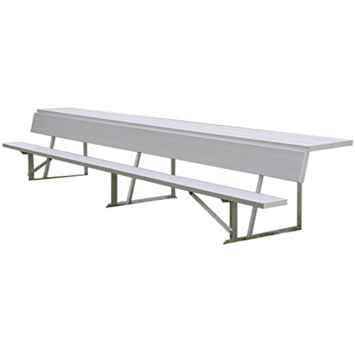 BSN TACVPI Aluminum Players Bench 21ft with Storage Shelf White