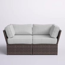 callmego Fully Assembled Outdoor Wicker Loveseat with Plush Cushions – Weather-Resistant Patio Seating for Deck or Garden