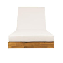 Christopher Knight Home 2-Pack Acacia Wood Chaise Lounge Chair, Teak Finish Outdoor Recliner with Cream Cushion, Heavy Duty 300 lbs, 79.6" x 29", Ideal for Patio Poolside Sunbathing